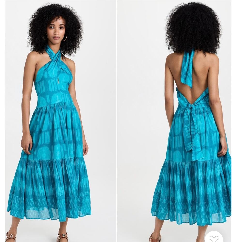Ro’s Garden Henrietta Duna Midi Dress in Turquoise Size Small